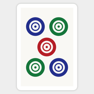 Five Circle Wheel Dot Wu Tong 筒 Tile. It's Mahjong Time! Sticker